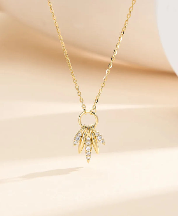 Collar de plata esterlina 925 con baño de rodio y doble corazón