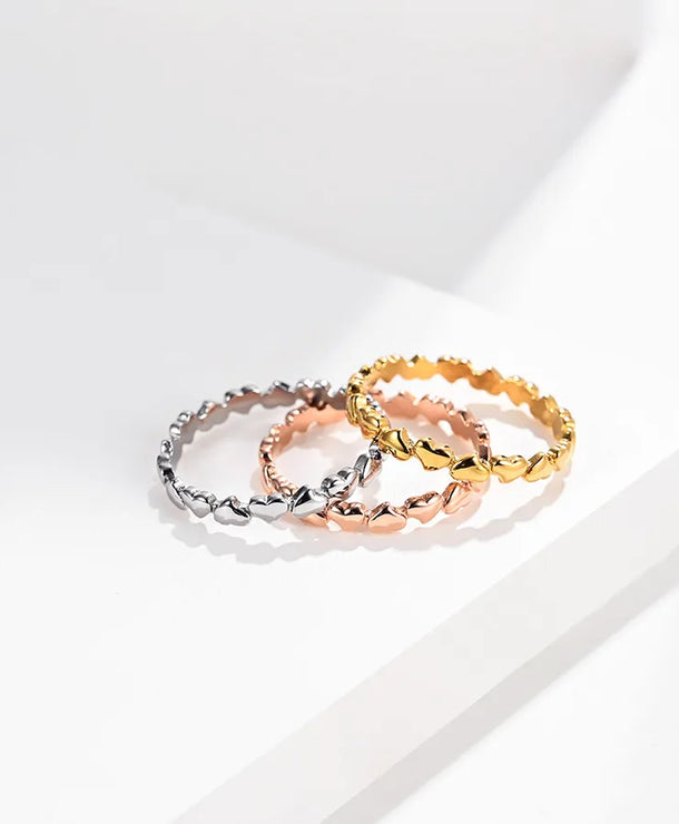 Anillo de acero inoxidable 304 con diseño de corazón para mujer - imagen 2