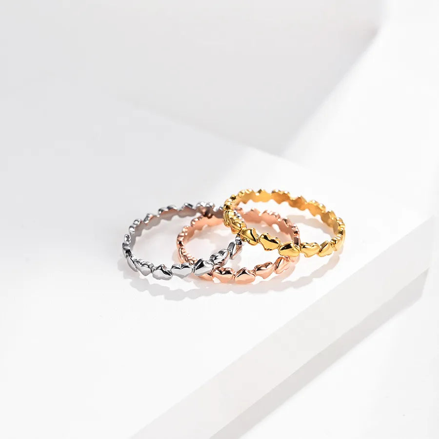 Anillo de acero inoxidable 304 con diseño de corazón para mujer - imagen 2
