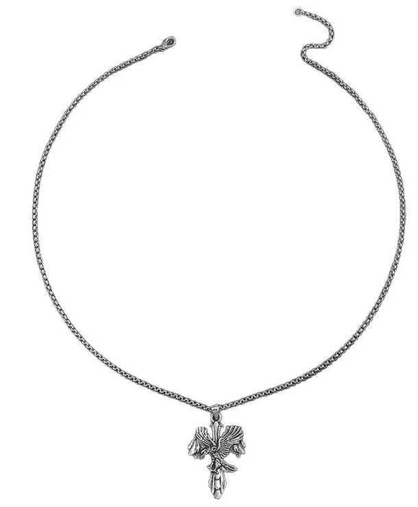 Collar con dije de águila y cruz estilo hip-hop en aleación - imagen 5