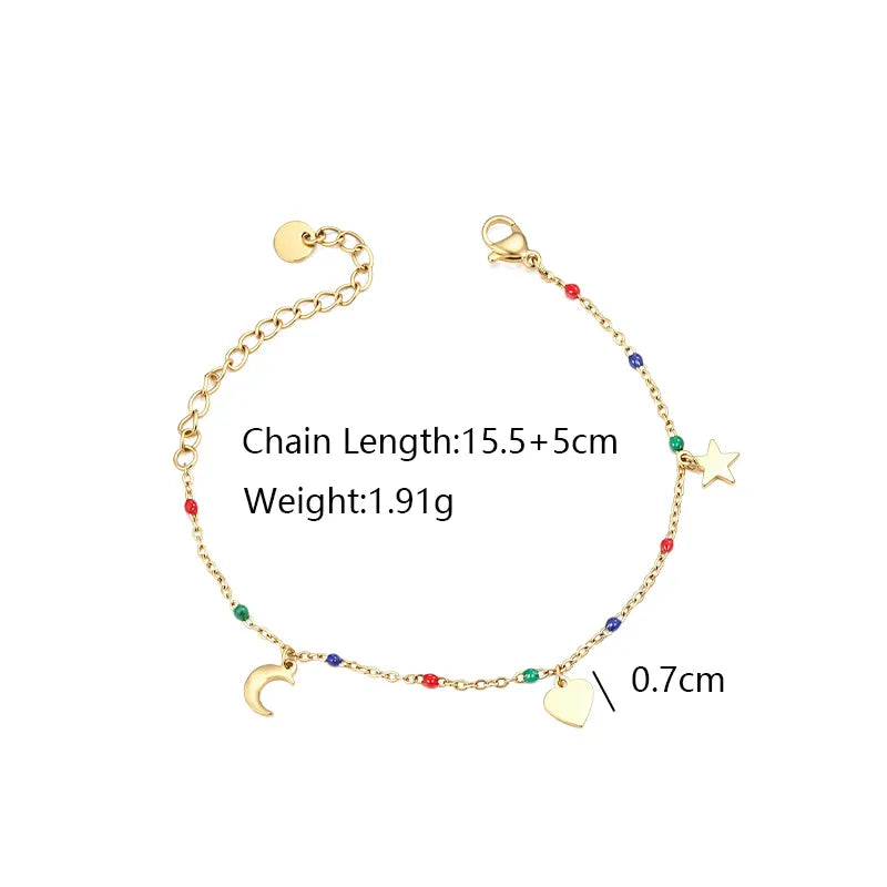 Pulsera XUPING de acero 304 con diseño de luna en esmalte para mujer - imagen 2