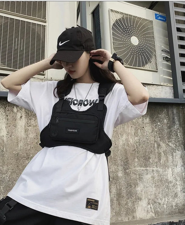 Riñonera de tela Oxford para mujer en color liso, estilo streetwear - imagen 6
