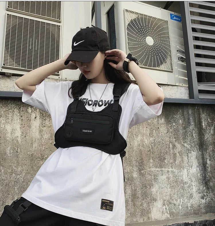Riñonera de tela Oxford para mujer en color liso, estilo streetwear - imagen 6