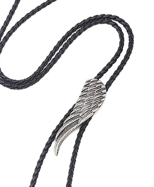 Corbata bolo de aleación con cordón de piel y dijes de estrella y calavera - imagen 19