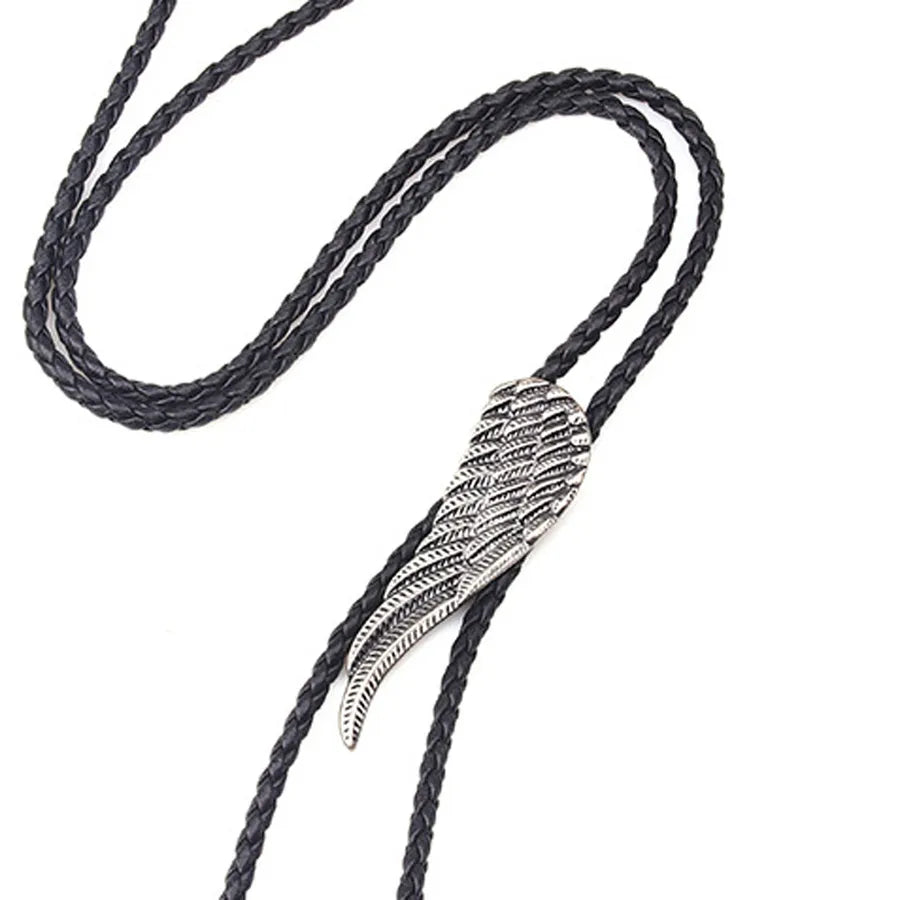 Corbata bolo de aleación con cordón de piel y dijes de estrella y calavera - imagen 19