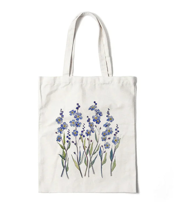 Bolso de lona con estampado de flores para mujer, diseño abierto - imagen 21