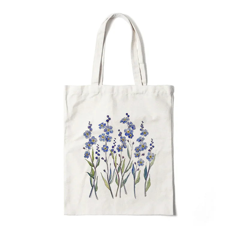 Bolso de lona con estampado de flores para mujer, diseño abierto - imagen 21