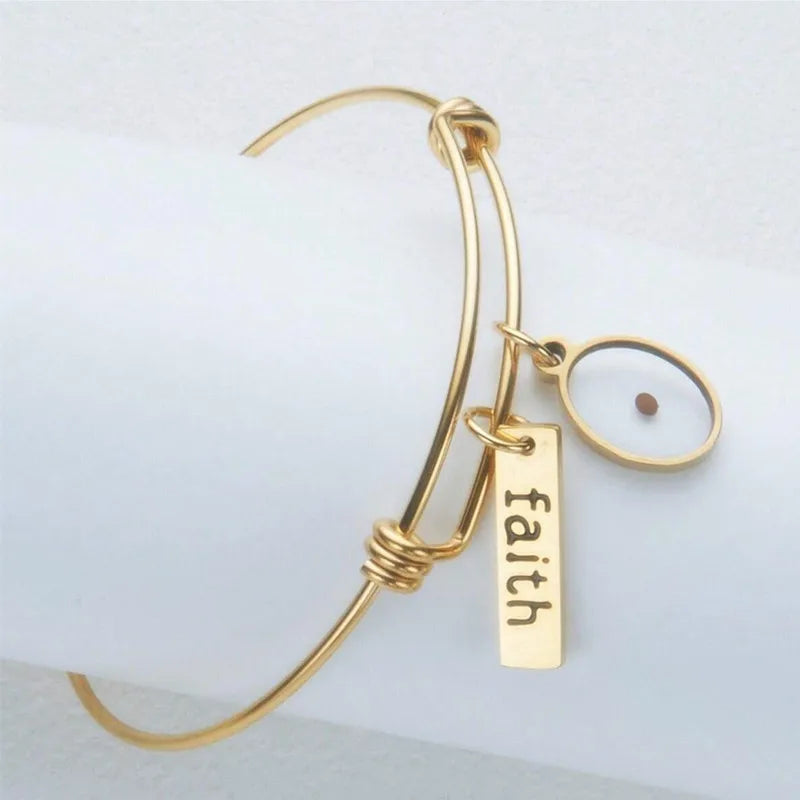 Brazalete de acero inoxidable 304 con diseño geométrico, estilo retro - imagen 4