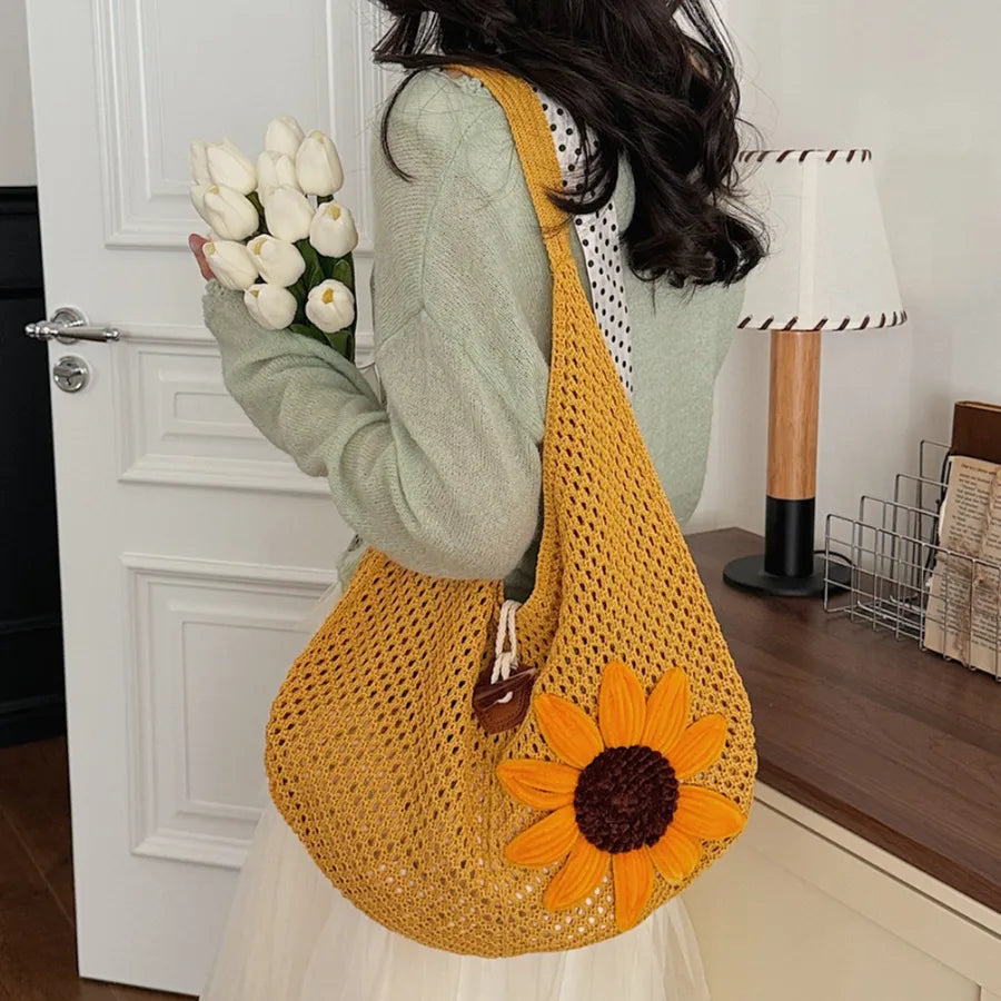 Bolso de crochet con diseño calado para mujer, estilo veraniego - imagen 4