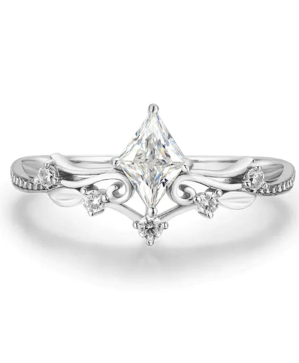 Anillos de plata esterlina 925 con circonias y diseño en rombo - imagen 6