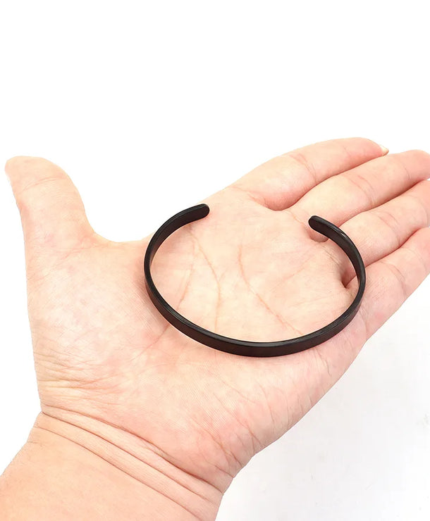 Brazalete de acero inoxidable 304 para hombre con diseño en forma de C - imagen 7