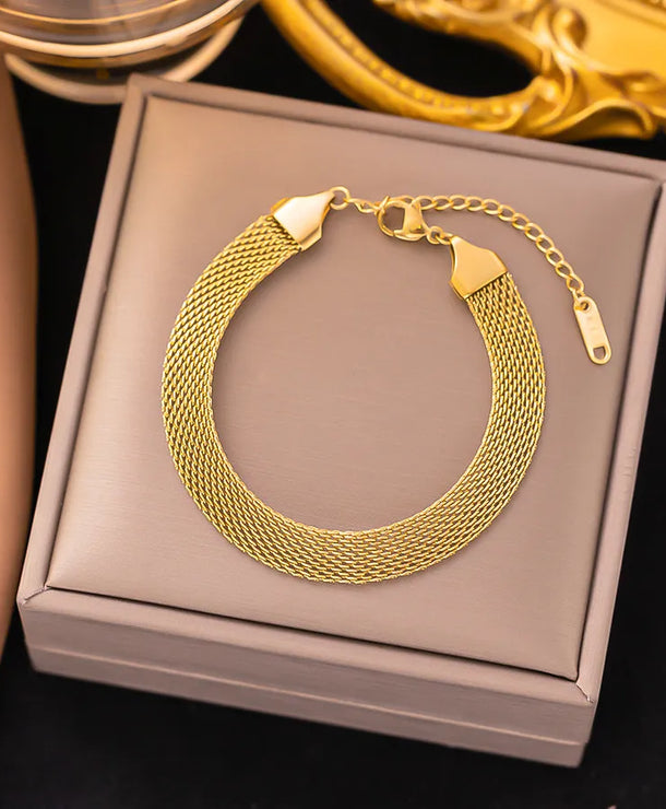 Pulsera de corazones con cadena cubana en acero 304 y baño de oro 18K - imagen 6
