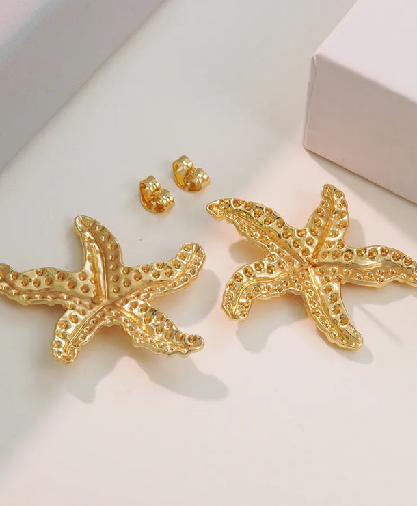 Aretes de botón de acero 304 con diseño de estrella de mar y concha - imagen 9