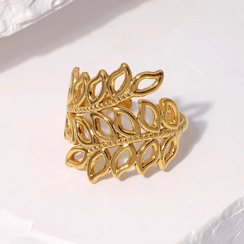 Anillo de acero inoxidable 304 con baño de oro 18K - imagen 5