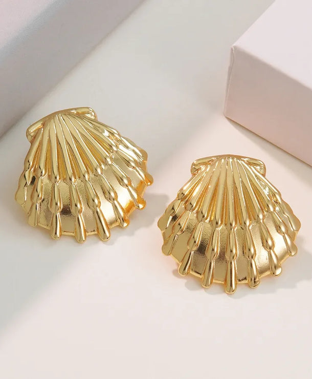 Aretes de botón de acero 304 con diseño de estrella de mar y concha - imagen 8