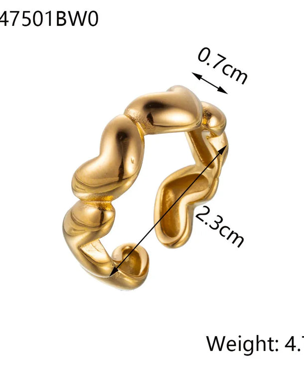 Anillo ajustable geométrico de acero de titanio para mujer - imagen 4