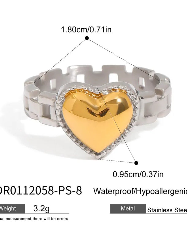 Anillo de acero inoxidable con diseño geométrico, estilo sencillo - imagen 21