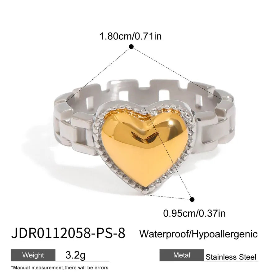 Anillo de acero inoxidable con diseño geométrico, estilo sencillo - imagen 21