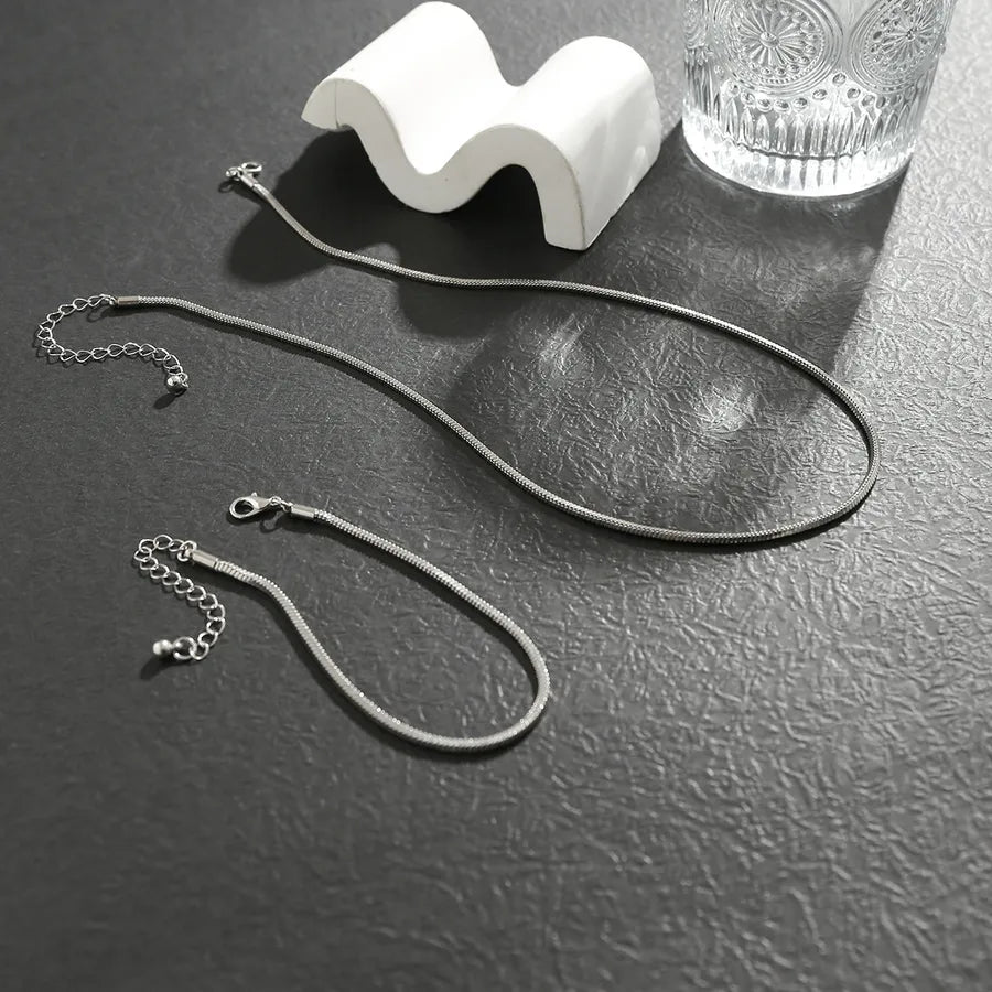 Set de collar y pulsera con cadena de cobre y diseño de serpiente, unisex - imagen 4