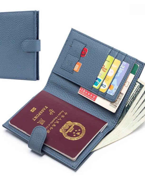 Portapasaportes de piel genuina para mujer con protección RFID - imagen 14
