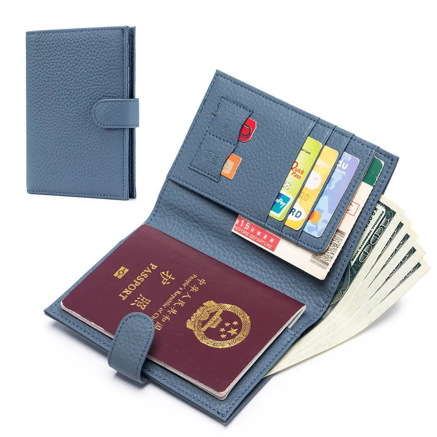 Portapasaportes de piel genuina para mujer con protección RFID - imagen 14