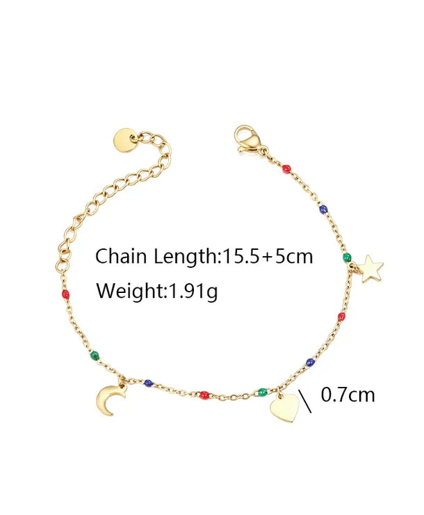 Pulsera XUPING de acero 304 con diseño de luna en esmalte para mujer - imagen 9