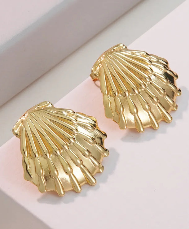 Aretes de botón de acero 304 con diseño de estrella de mar y concha - imagen 6