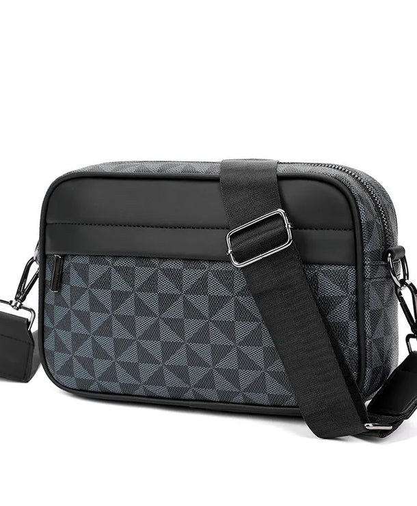 Bolso cruzado de piel sintética para hombre con diseño geométrico - imagen 4