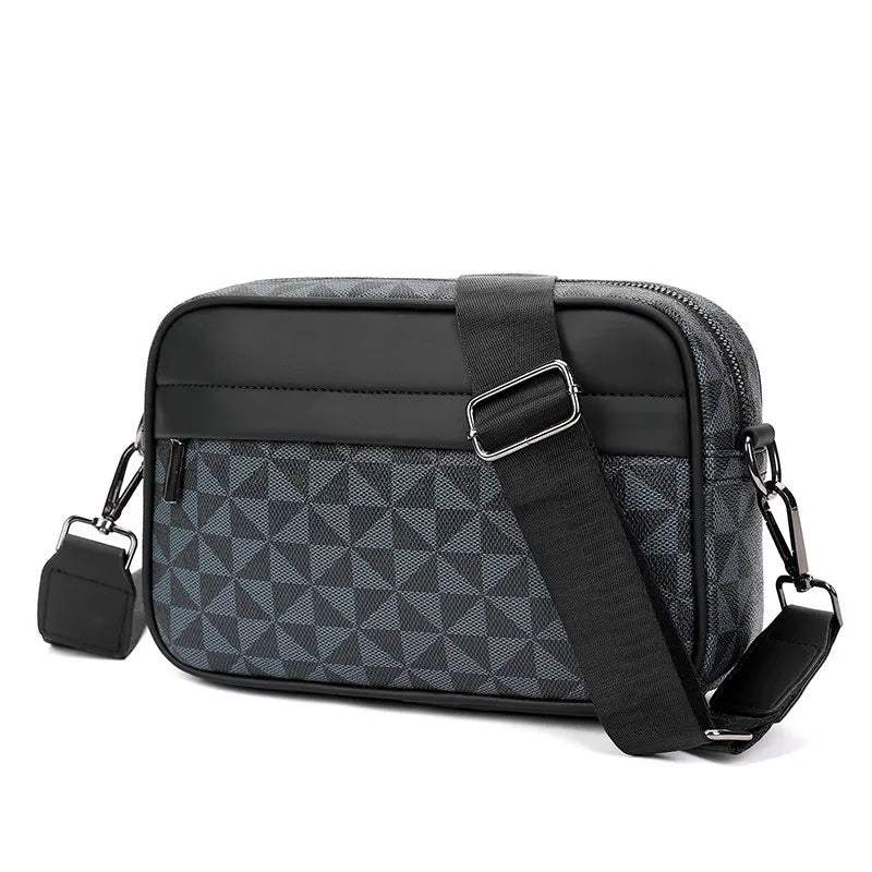 Bolso cruzado de piel sintética para hombre con diseño geométrico - imagen 4