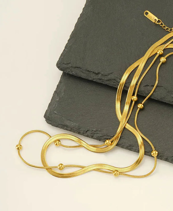Collar de capas con baño de oro 18K para mujer en acero inoxidable 304 - imagen 3