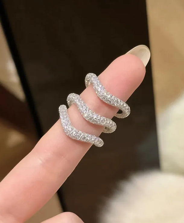 Anillos de plata esterlina 925 con circonias y estilo sencillo - imagen 4
