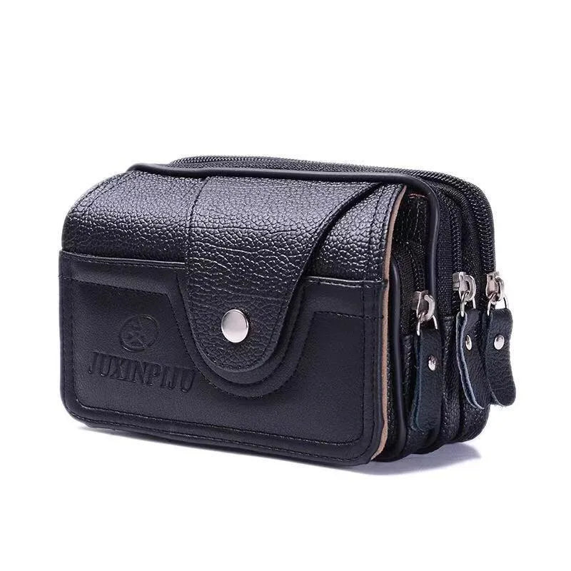 Riñonera de piel sintética para hombre en color liso, estilo vintage - imagen 3