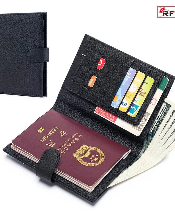 Portapasaportes de piel genuina para mujer con protección RFID - imagen 13