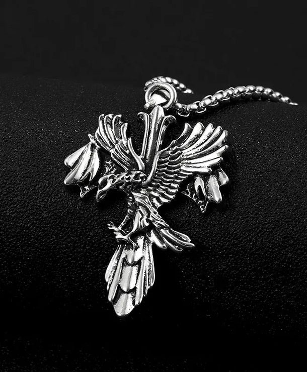 Collar con dije de águila y cruz estilo hip-hop en aleación - imagen 2