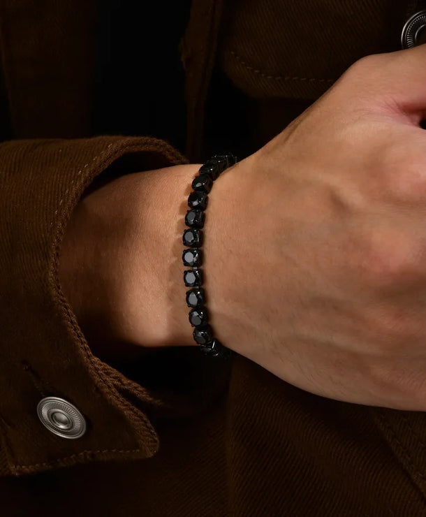 Pulsera tipo tennis de acero inoxidable 201 para hombre, color liso - imagen 7