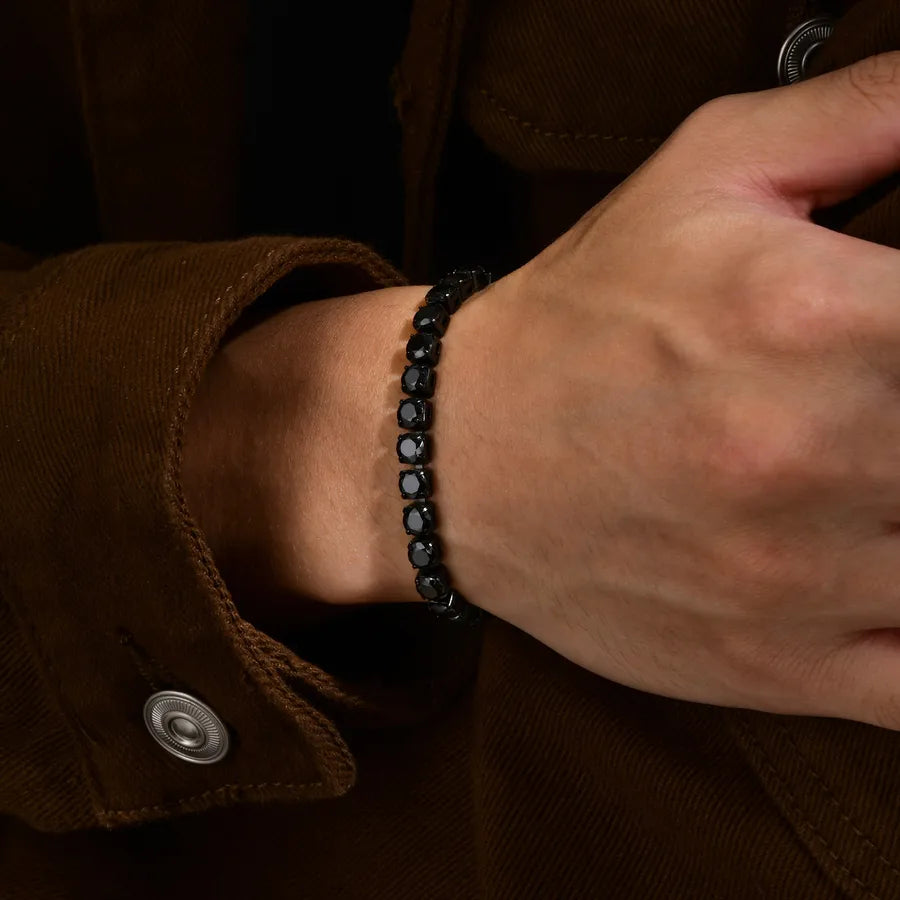 Pulsera tipo tennis de acero inoxidable 201 para hombre, color liso - imagen 7