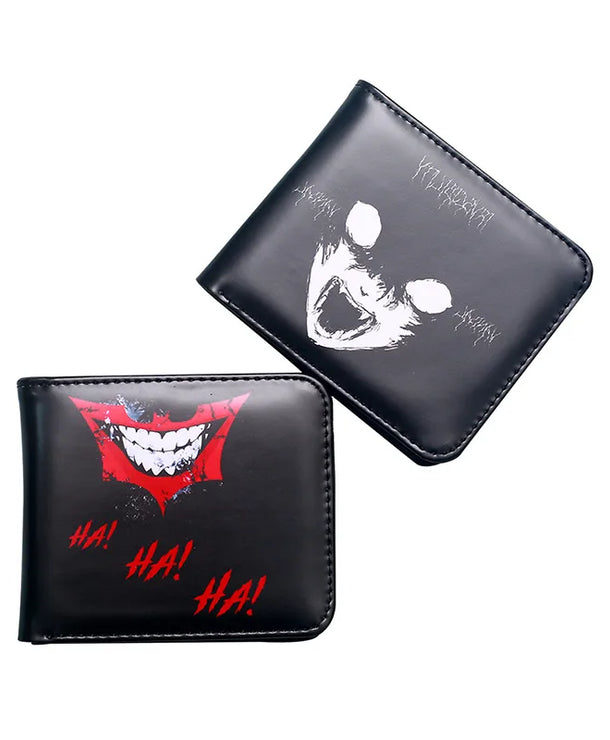 Cartera pequeña de PVC con diseño de letras y calavera, unisex