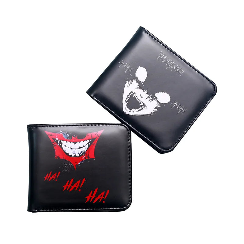 Cartera pequeña de PVC con diseño de letras y calavera, unisex