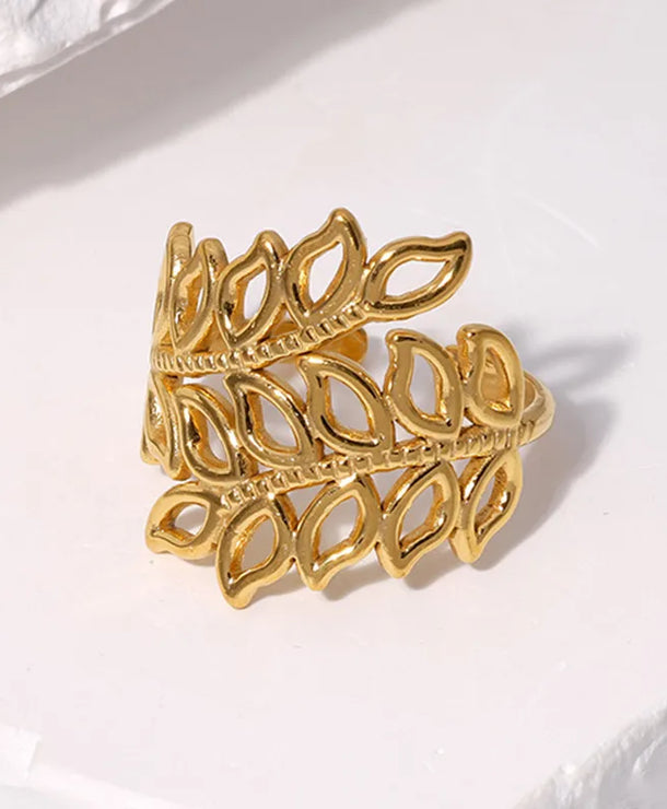 Anillo de acero inoxidable 304 con baño de oro 18K - imagen 7