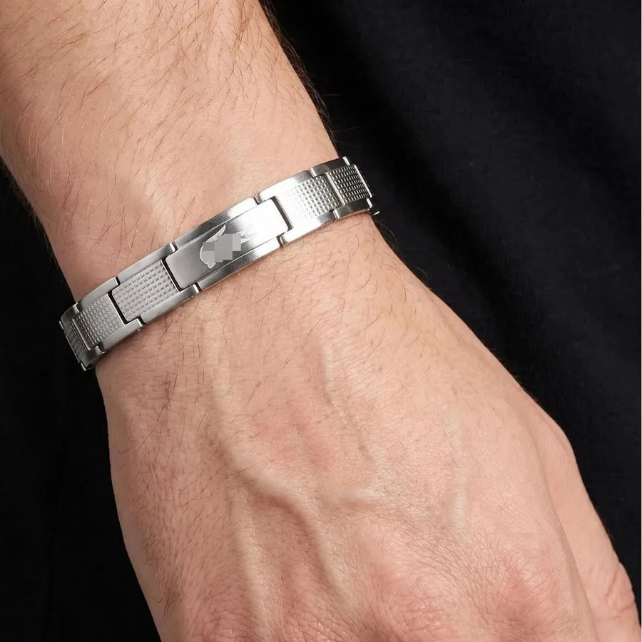 Pulsera geométrica de acero 316 chapada en oro 18K, antideslustre - imagen 4