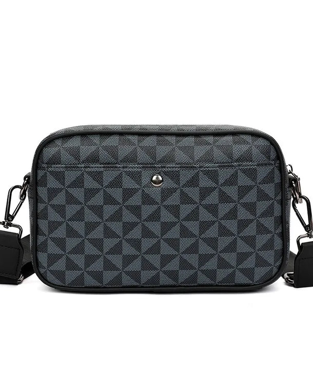 Bolso cruzado de piel sintética para hombre con diseño geométrico - imagen 3