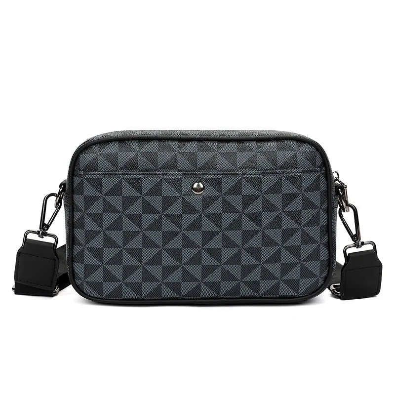 Bolso cruzado de piel sintética para hombre con diseño geométrico - imagen 3