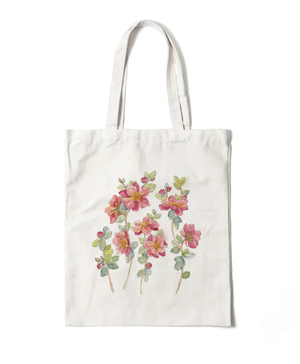 Bolso de lona con estampado de flores para mujer, diseño abierto - imagen 29