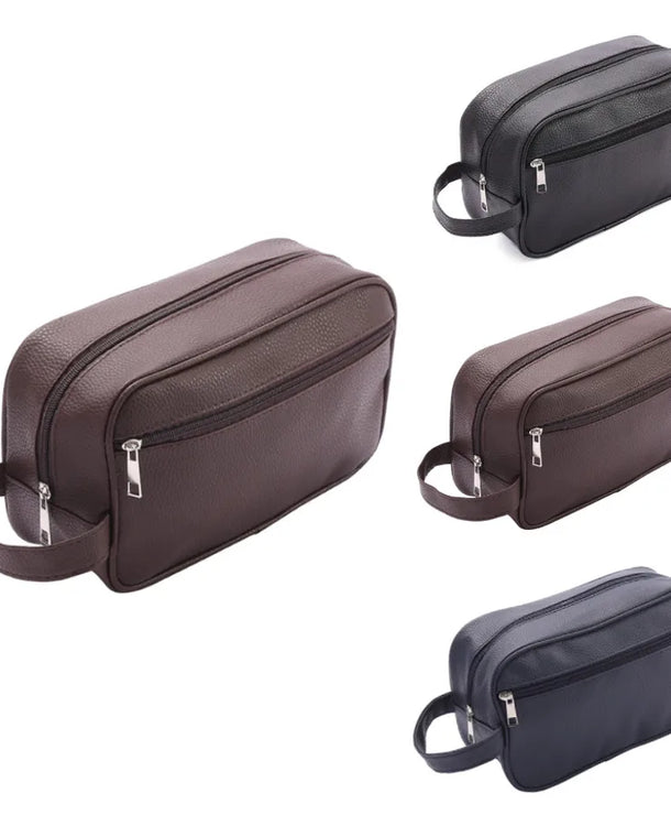 Neceser de PVC con cierre en color liso, unisex, ideal para viajar - imagen 5
