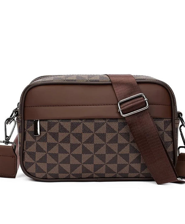 Bolso cruzado de piel sintética para hombre con diseño geométrico - imagen 7