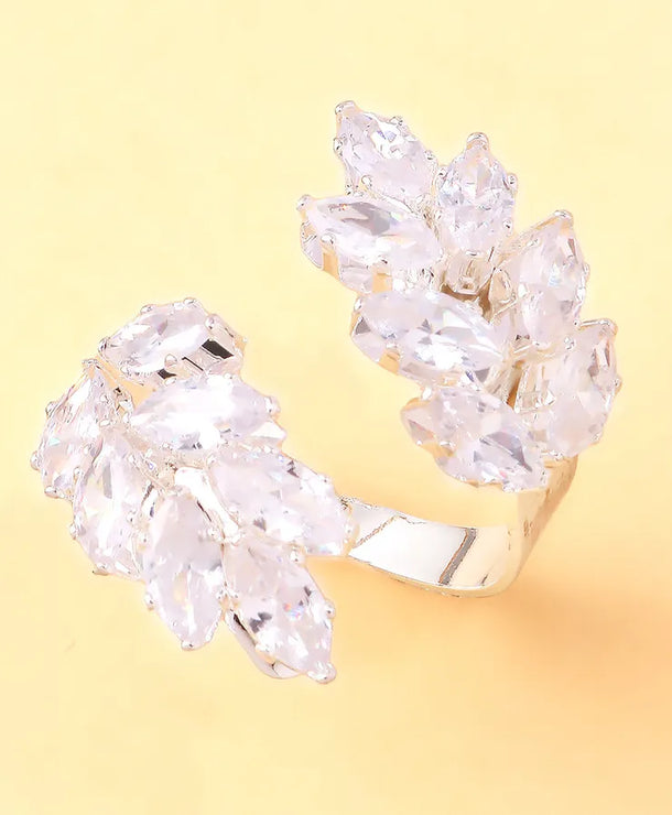 Anillos con diseño de hojas e incrustación de circonia para mujer - imagen 4