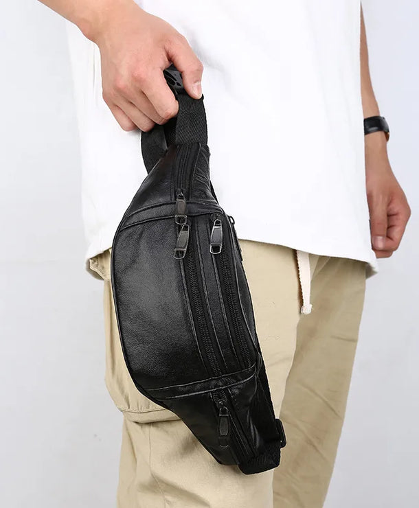 Riñonera de piel sintética para hombre en color liso, estilo business - imagen 2