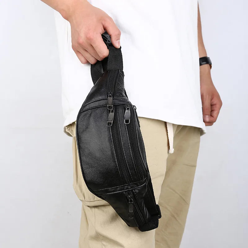 Riñonera de piel sintética para hombre en color liso, estilo business - imagen 2