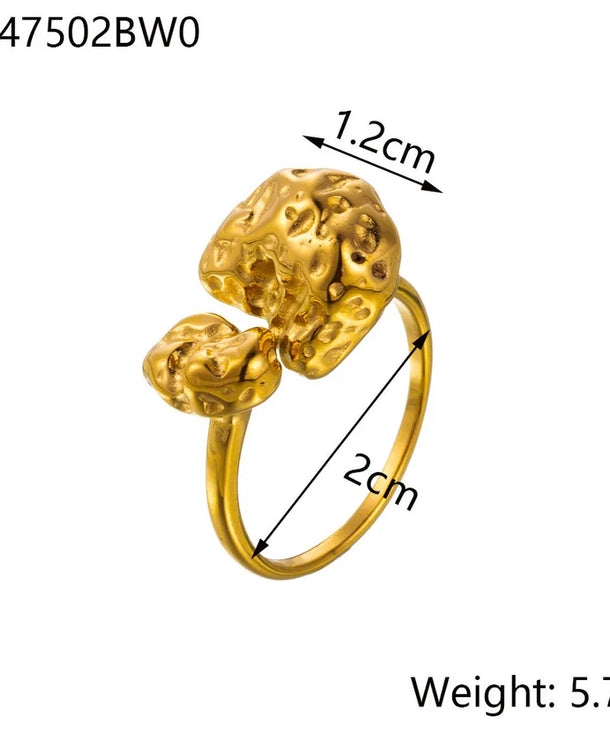 Anillo ajustable geométrico de acero de titanio para mujer - imagen 11