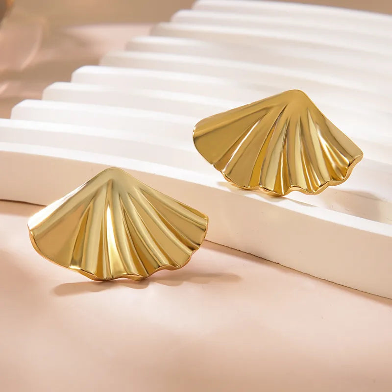 Aretes de botón de acero inoxidable 304 con diseño floral streetwear - imagen 51